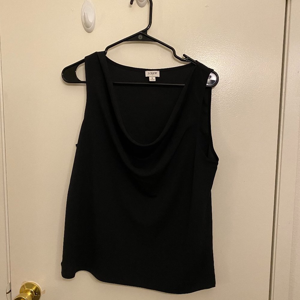 Black J. Crew low-cut cowl sleeveless top (Small)